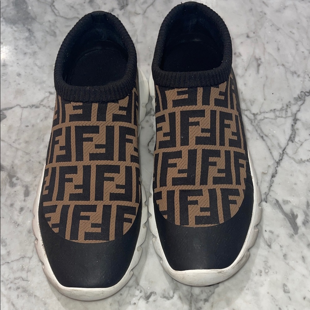 Brown and Black Slip-On Sneakers